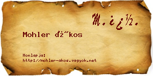 Mohler Ákos névjegykártya