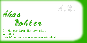 akos mohler business card